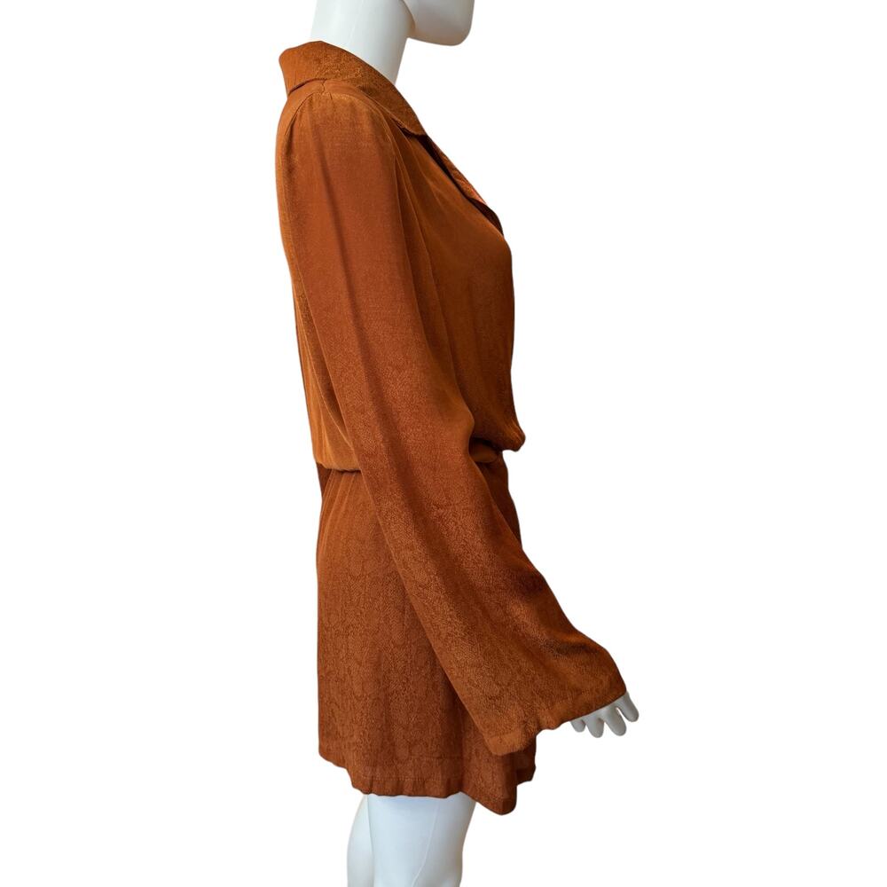 New ~ FREE PEOPLE ~ Simone Notch Lapel Mini Dress Size XS 36" Bust BOHEMIAN - Picture 5 of 11